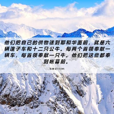Picture 06 - 民 数 记 7:3 CUVS - 他 们 把 自 己 的 供 物 送 到 耶 和 - Bible Verse Picture