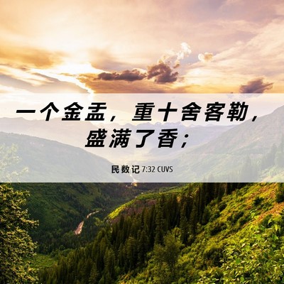 Picture 06 - 民 数 记 7:32 CUVS - 一 个 金 盂 ， 重 十 舍 客 勒 ， 盛 - Bible Verse Picture