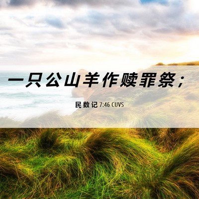 Picture 06 - 民 数 记 7:46 CUVS - 一 只 公 山 羊 作 赎 罪 祭 - Bible Verse Picture