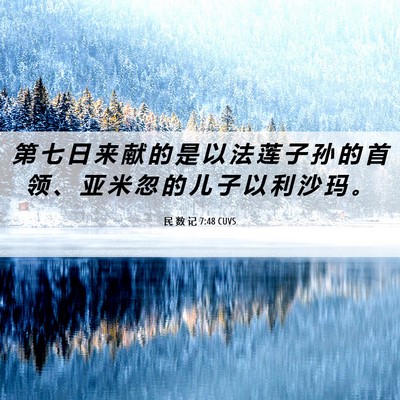 Picture 06 - 民 数 记 7:48 CUVS - 第 七 日 来 献 的 是 以 法 莲 子 孙 - Bible Verse Picture