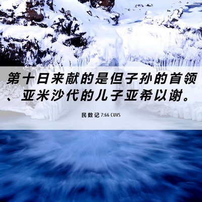 Picture 06 - 民 数 记 7:66 CUVS - 第 十 日 来 献 的 是 但 子 孙 的 首 - Bible Verse Picture
