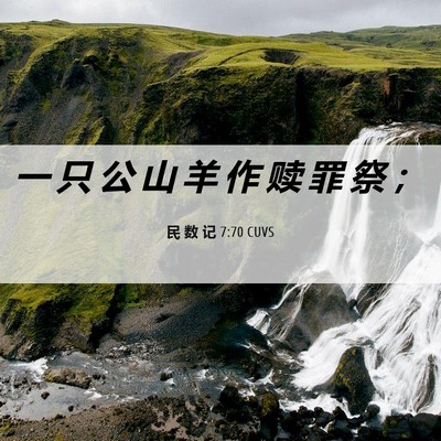 Picture 06 - 民 数 记 7:70 CUVS - 一 只 公 山 羊 作 赎 罪 祭 - Bible Verse Picture