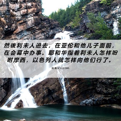 Picture 06 - 民 数 记 8:22 CUVS - 然 後 利 未 人 进 去 ， 在 亚 伦 和 - Bible Verse Picture