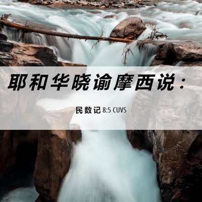 Picture 06 - 民 数 记 8:5 CUVS - 耶 和 华 晓 谕 摩 西 说 - Bible Verse Picture