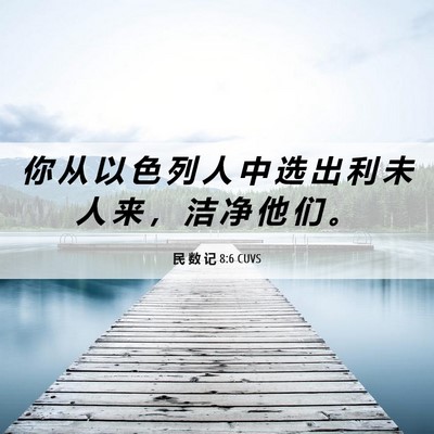 Picture 06 - 民 数 记 8:6 CUVS - 你 从 以 色 列 人 中 选 出 利 未 人 - Bible Verse Picture