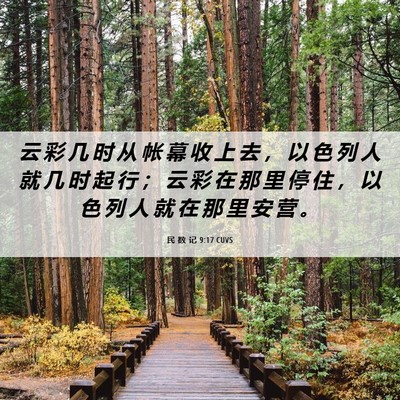 Picture 06 - 民 数 记 9:17 CUVS - 云 彩 几 时 从 帐 幕 收 上 去 ， 以 - Bible Verse Picture