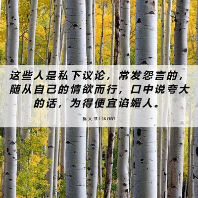 Picture 06 - 犹 大 书 1:16 CUVS - 这 些 人 是 私 下 议 论 ， 常 发 怨 - Bible Verse Picture