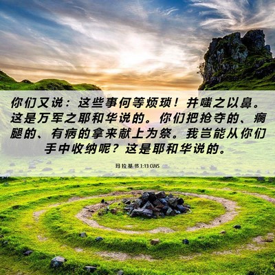 Picture 06 - 玛 拉 基 书 1:13 CUVS - 你 们 又 说 ： 这 些 事 何 等 烦 琐 - Bible Verse Picture