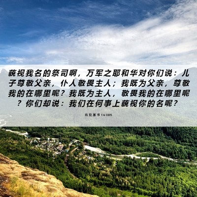 Picture 06 - 玛 拉 基 书 1:6 CUVS - 藐 视 我 名 的 祭 司 啊 ， 万 军 之 - Bible Verse Picture