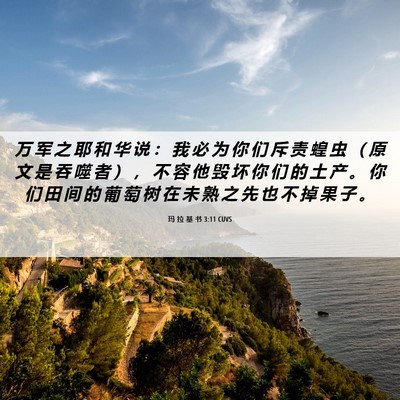 Picture 06 - 玛 拉 基 书 3:11 CUVS - 万 军 之 耶 和 华 说 ： 我 必 为 你 - Bible Verse Picture