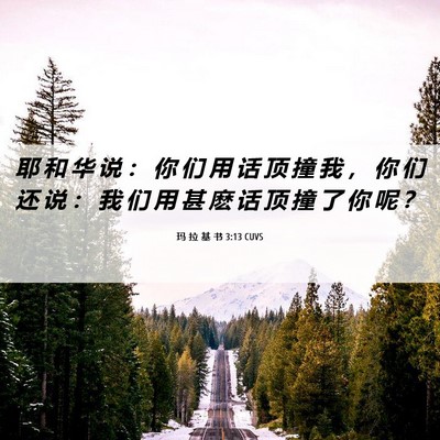 Picture 06 - 玛 拉 基 书 3:13 CUVS - 耶 和 华 说 ： 你 们 用 话 顶 撞 我 - Bible Verse Picture