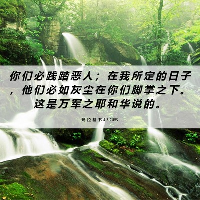 Picture 06 - 玛 拉 基 书 4:3 CUVS - 你 们 必 践 踏 恶 人 ； 在 我 所 定 - Bible Verse Picture