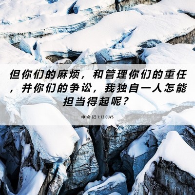 Picture 06 - 申 命 记 1:12 CUVS - 但 你 们 的 麻 烦 ， 和 管 理 你 们 - Bible Verse Picture