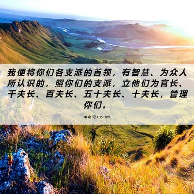 Picture 06 - 申 命 记 1:15 CUVS - 我 便 将 你 们 各 支 派 的 首 领 ， - Bible Verse Picture
