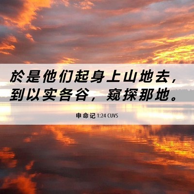Picture 06 - 申 命 记 1:24 CUVS - 於 是 他 们 起 身 上 山 地 去 ， 到 - Bible Verse Picture