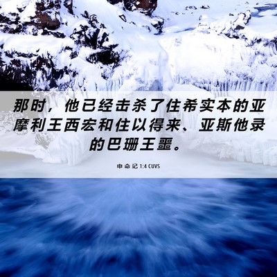 Picture 06 - 申 命 记 1:4 CUVS - 那 时 ， 他 已 经 击 杀 了 住 希 实 - Bible Verse Picture