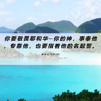 Picture 06 - 申 命 记 10:20 CUVS - 你 要 敬 畏 耶 和 华 ─ 你 的 神 ， - Bible Verse Picture