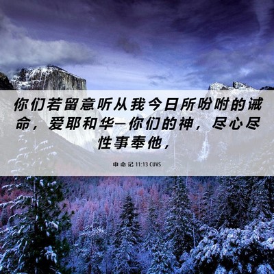 Picture 06 - 申 命 记 11:13 CUVS - 你 们 若 留 意 听 从 我 今 日 所 吩 - Bible Verse Picture