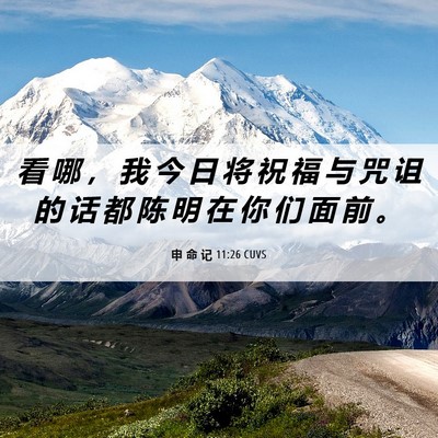 Picture 06 - 申 命 记 11:26 CUVS - 看 哪 ， 我 今 日 将 祝 福 与 咒 诅 - Bible Verse Picture