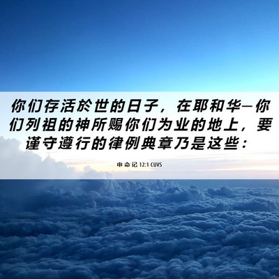 Picture 06 - 申 命 记 12:1 CUVS - 你 们 存 活 於 世 的 日 子 ， 在 耶 - Bible Verse Picture