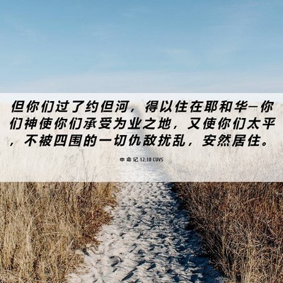 Picture 06 - 申 命 记 12:10 CUVS - 但 你 们 过 了 约 但 河 ， 得 以 住 - Bible Verse Picture