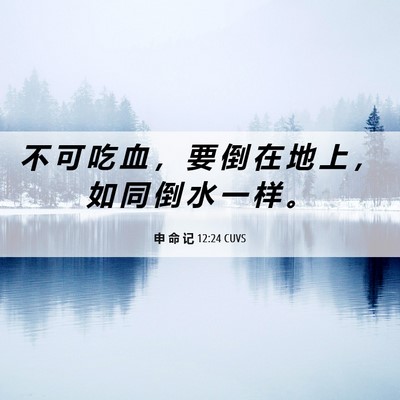Picture 06 - 申 命 记 12:24 CUVS - 不 可 吃 血 ， 要 倒 在 地 上 ， 如 - Bible Verse Picture
