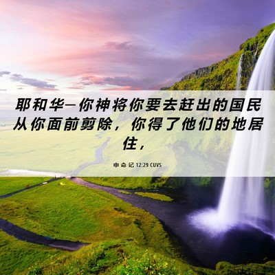 Picture 06 - 申 命 记 12:29 CUVS - 耶 和 华 ─ 你 神 将 你 要 去 赶 出 - Bible Verse Picture
