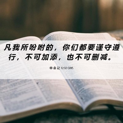 Picture 06 - 申 命 记 12:32 CUVS - 凡 我 所 吩 咐 的 ， 你 们 都 要 谨 - Bible Verse Picture