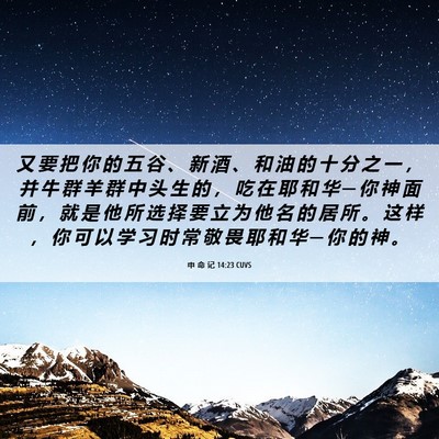 Picture 06 - 申 命 记 14:23 CUVS - 又 要 把 你 的 五 谷 、 新 酒 、 和 - Bible Verse Picture