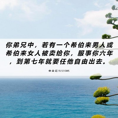 Picture 06 - 申 命 记 15:12 CUVS - 你 弟 兄 中 ， 若 有 一 个 希 伯 来 - Bible Verse Picture