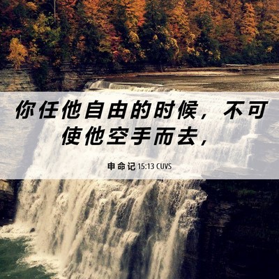 Picture 06 - 申 命 记 15:13 CUVS - 你 任 他 自 由 的 时 候 ， 不 可 使 - Bible Verse Picture