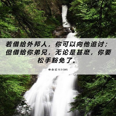 Picture 06 - 申 命 记 15:3 CUVS - 若 借 给 外 邦 人 ， 你 可 以 向 他 - Bible Verse Picture