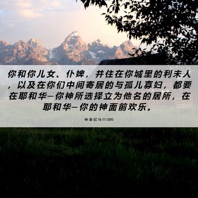 Picture 06 - 申 命 记 16:11 CUVS - 你 和 你 儿 女 、 仆 婢 ， 并 住 在 - Bible Verse Picture