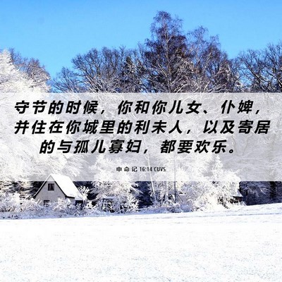 Picture 06 - 申 命 记 16:14 CUVS - 守 节 的 时 候 ， 你 和 你 儿 女 、 - Bible Verse Picture