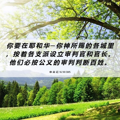 Picture 06 - 申 命 记 16:18 CUVS - 你 要 在 耶 和 华 ─ 你 神 所 赐 的 - Bible Verse Picture