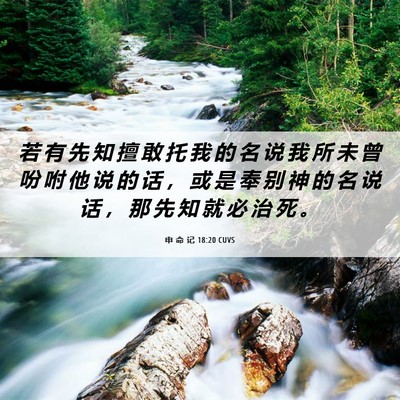 Picture 06 - 申 命 记 18:20 CUVS - 若 有 先 知 擅 敢 托 我 的 名 说 我 - Bible Verse Picture