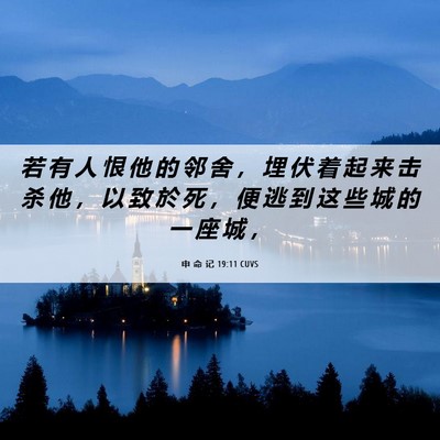 Picture 06 - 申 命 记 19:11 CUVS - 若 有 人 恨 他 的 邻 舍 ， 埋 伏 着 - Bible Verse Picture