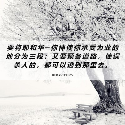 Picture 06 - 申 命 记 19:3 CUVS - 要 将 耶 和 华 ─ 你 神 使 你 承 受 - Bible Verse Picture