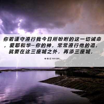 Picture 06 - 申 命 记 19:9 CUVS - 你 若 谨 守 遵 行 我 今 日 所 吩 咐 - Bible Verse Picture