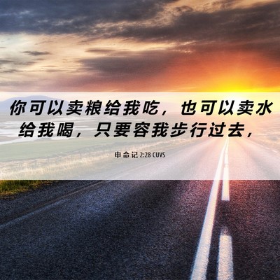Picture 06 - 申 命 记 2:28 CUVS - 你 可 以 卖 粮 给 我 吃 ， 也 可 以 - Bible Verse Picture
