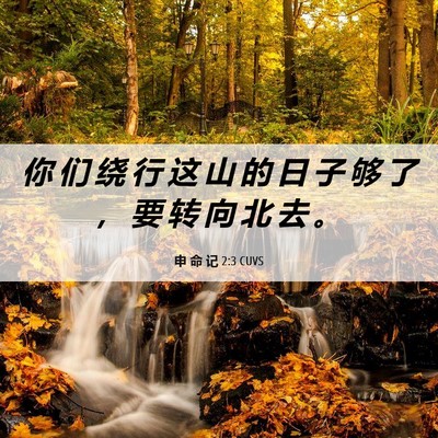 Picture 06 - 申 命 记 2:3 CUVS - 你 们 绕 行 这 山 的 日 子 够 了 ， - Bible Verse Picture