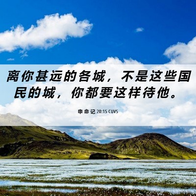 Picture 06 - 申 命 记 20:15 CUVS - 离 你 甚 远 的 各 城 ， 不 是 这 些 - Bible Verse Picture
