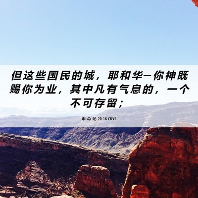 Picture 06 - 申 命 记 20:16 CUVS - 但 这 些 国 民 的 城 ， 耶 和 华 ─ - Bible Verse Picture
