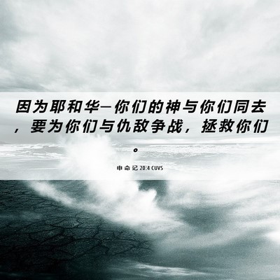 Picture 06 - 申 命 记 20:4 CUVS - 因 为 耶 和 华 ─ 你 们 的 神 与 你 - Bible Verse Picture