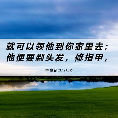 Picture 06 - 申 命 记 21:12 CUVS - 就 可 以 领 他 到 你 家 里 去 ； 他 - Bible Verse Picture