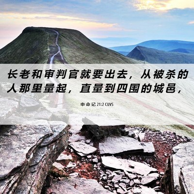 Picture 06 - 申 命 记 21:2 CUVS - 长 老 和 审 判 官 就 要 出 去 ， 从 - Bible Verse Picture