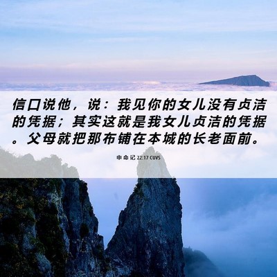 Picture 06 - 申 命 记 22:17 CUVS - 信 口 说 他 ， 说 ： 我 见 你 的 女 - Bible Verse Picture