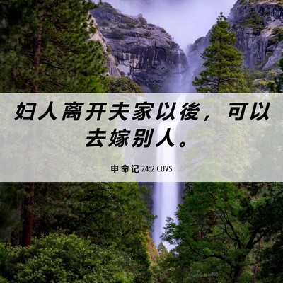 Picture 06 - 申 命 记 24:2 CUVS - 妇 人 离 开 夫 家 以 後 ， 可 以 去 - Bible Verse Picture