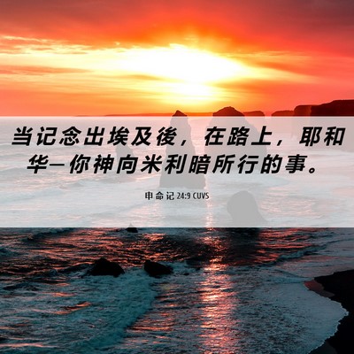 Picture 06 - 申 命 记 24:9 CUVS - 当 记 念 出 埃 及 後 ， 在 路 上 ， - Bible Verse Picture