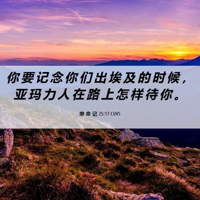 Picture 06 - 申 命 记 25:17 CUVS - 你 要 记 念 你 们 出 埃 及 的 时 候 - Bible Verse Picture